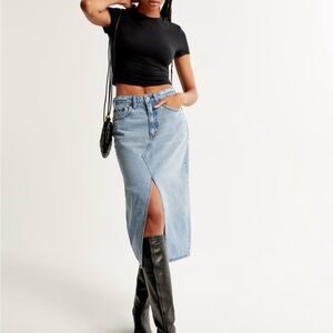 Abercrombie denim midi skirt